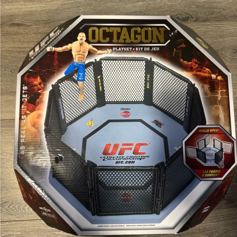UFC Octagon Playset with Black and Gray Design